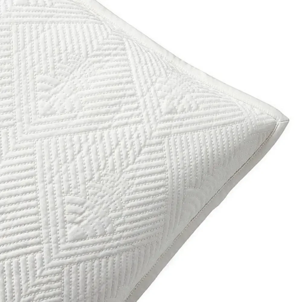 NWT Ralph Lauren Euro Pillow Sham Park Row Elysia Quilted Chic Cream Art Deco